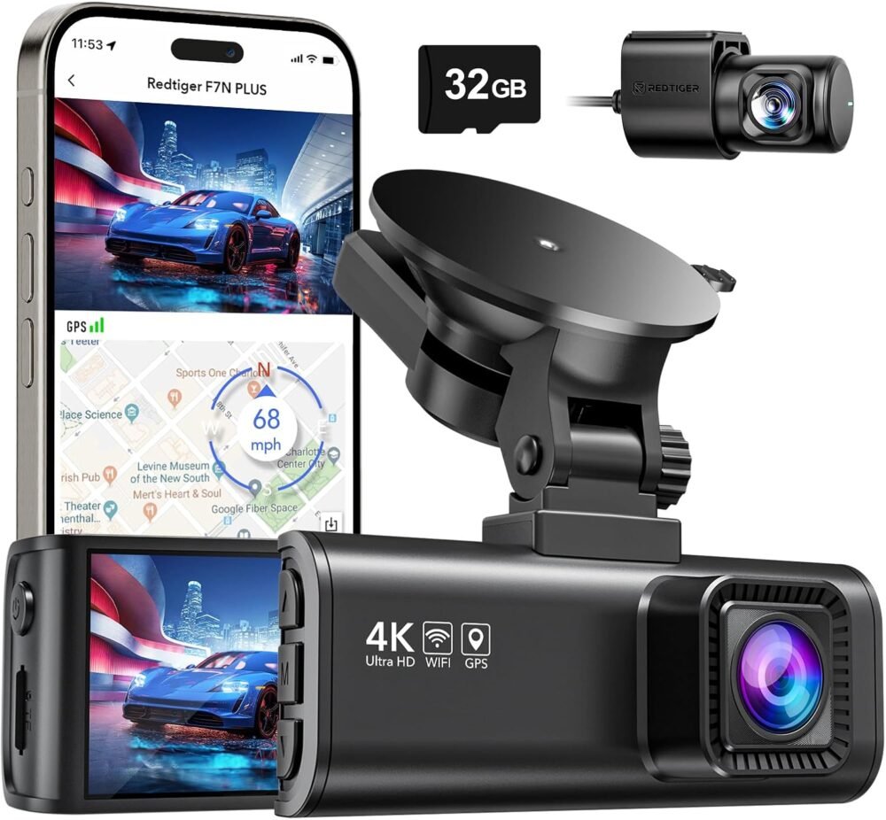 REDTIGER Dash Cam Front and Rear