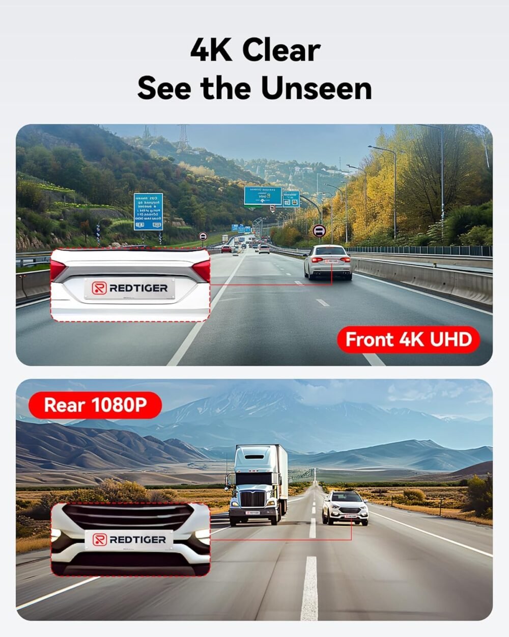 REDTIGER Dash Cam Front and Rear - Image 2